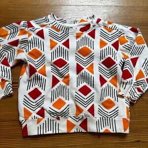 Geometric Pattern Kids Shirt - Red and Orange
